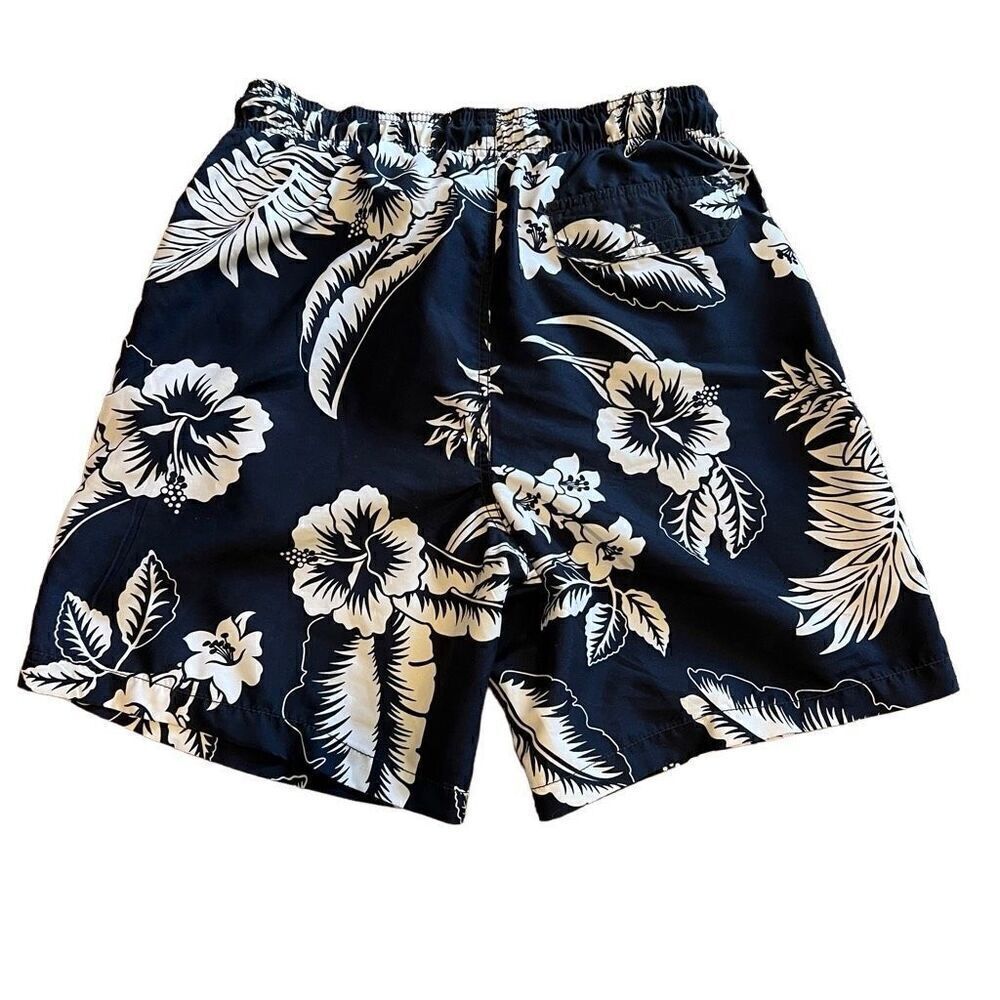 Hawaiian Print Swim Trunks. Navy and White. Size Small. Great Condition!!